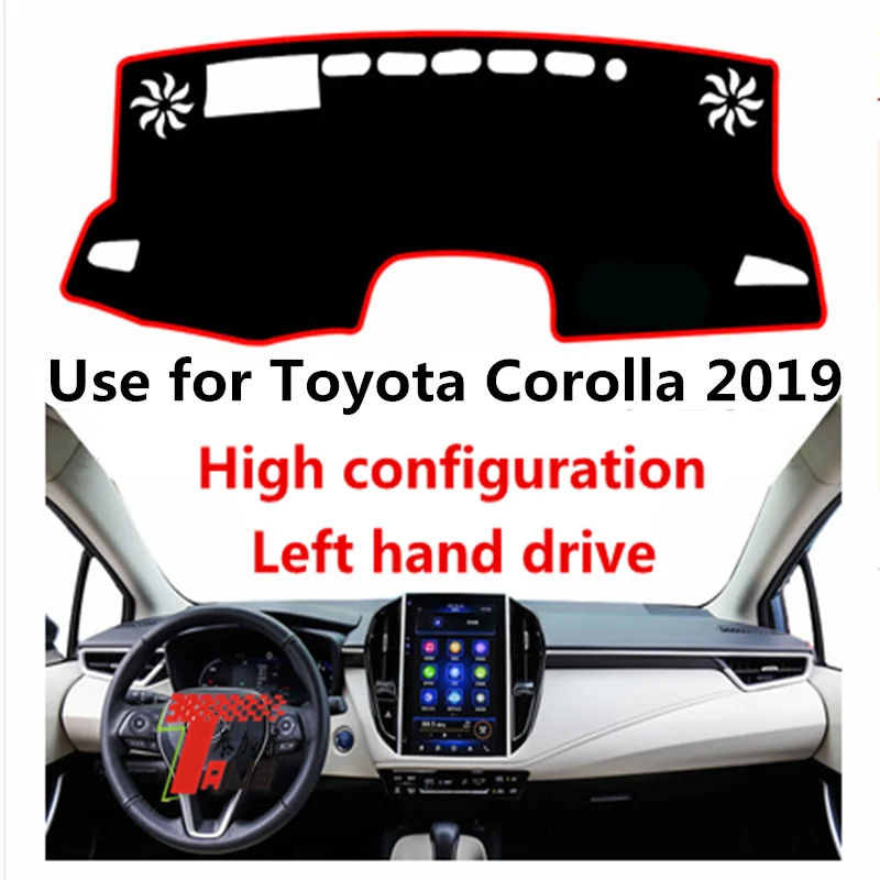 Taijs чехол для приборной панели автомобиля с левым приводом для Toyota corolla- высокая конфигурация с большим экраном HUD дизайн коврик