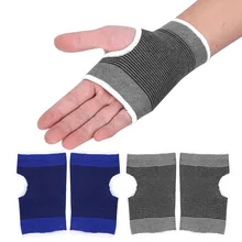 1 Pair Half-finger Elastic Wristband Wrist Palm Brace Carpal Basketball Football Sports Gym Protector Convenient Wear Breathable
