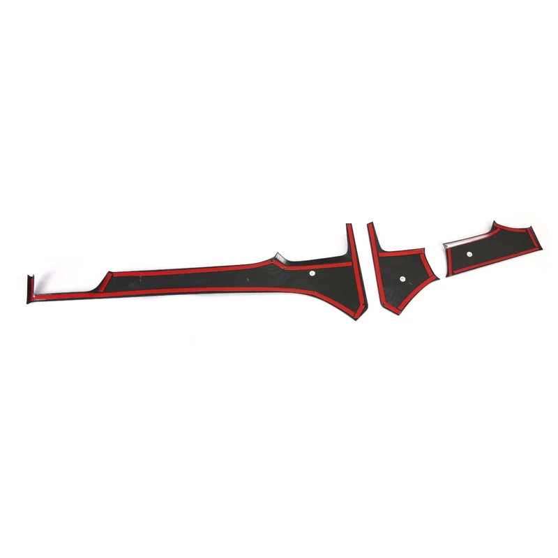Fit for Tesla Model X 16-19/S 15-19 Car Styling ABS Carbon Center Console Dashboard Stripe Cover Trim 3pcs Auto Accessories