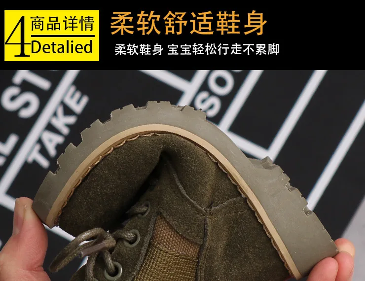 Dolakids autumn and winter new children's leather Martin boots for boys and girls desert boots baby ankle boots 1-3-6 years