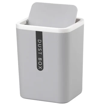 

Desktop Trash Can Small Mini Garbage Can Plastic Dustbin with Shake Cover for Home Office BJStore