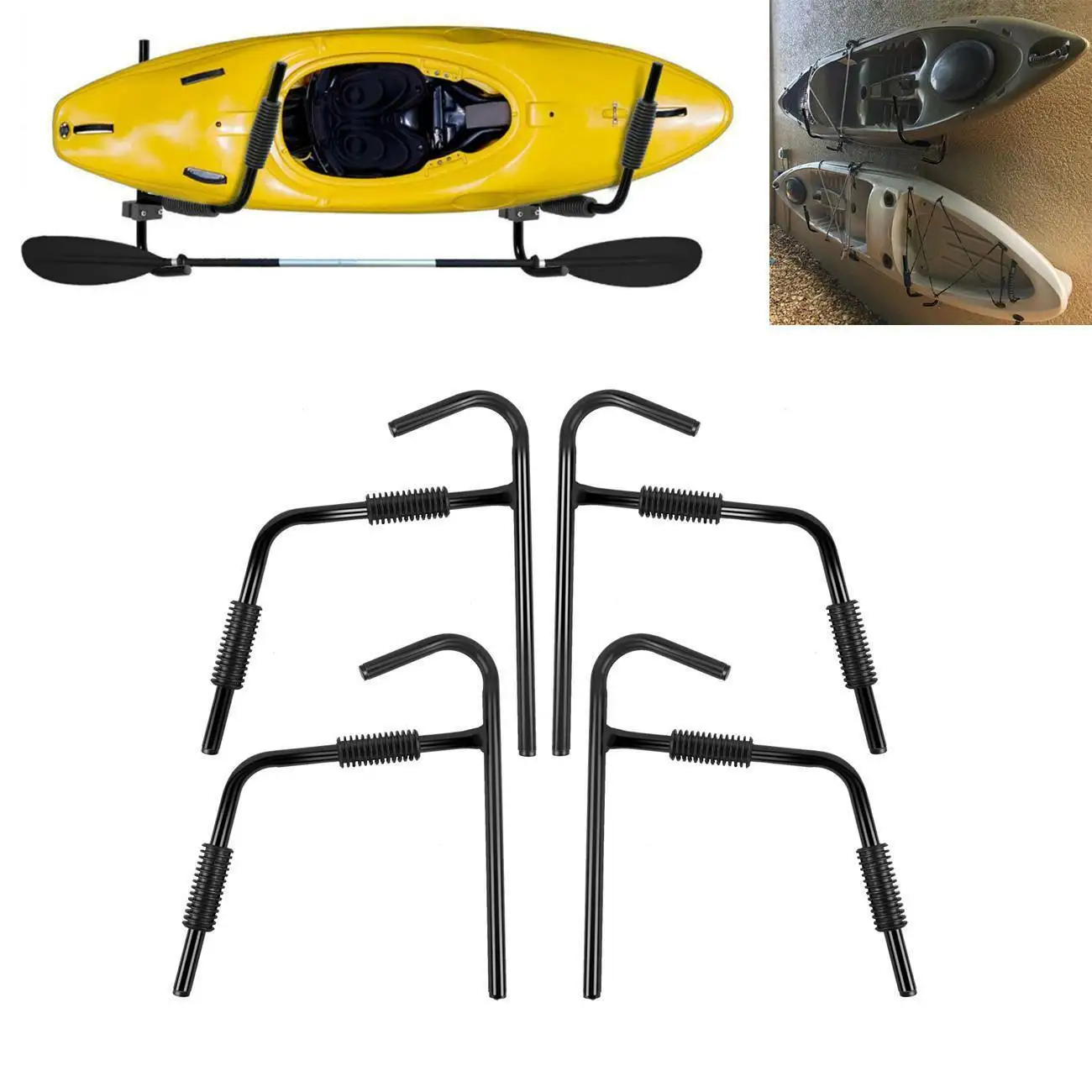 

Samger 4x Car Wall Mount Kayak Canoe Carrier Storage Universal Surfboard Mount Protable kayak Rack Carrier for Camping Boat Home