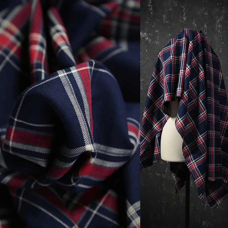 100% хлопковой ткани Верхняя одежда в клетку из хлопка хлопковая Лоскутная Ткань