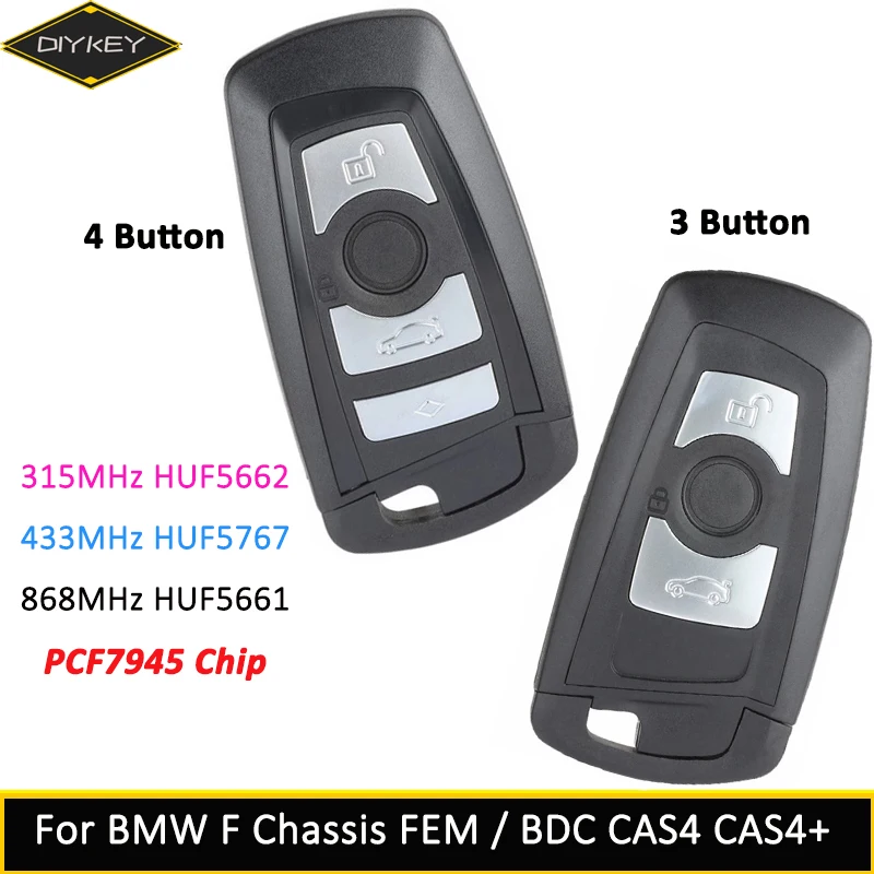 DIYKEY дистанционный смарт ключ-брелок ключа для BMW F 5 7 серии FEM / BDC CAS4 + YGOHUF5662 HUF5767