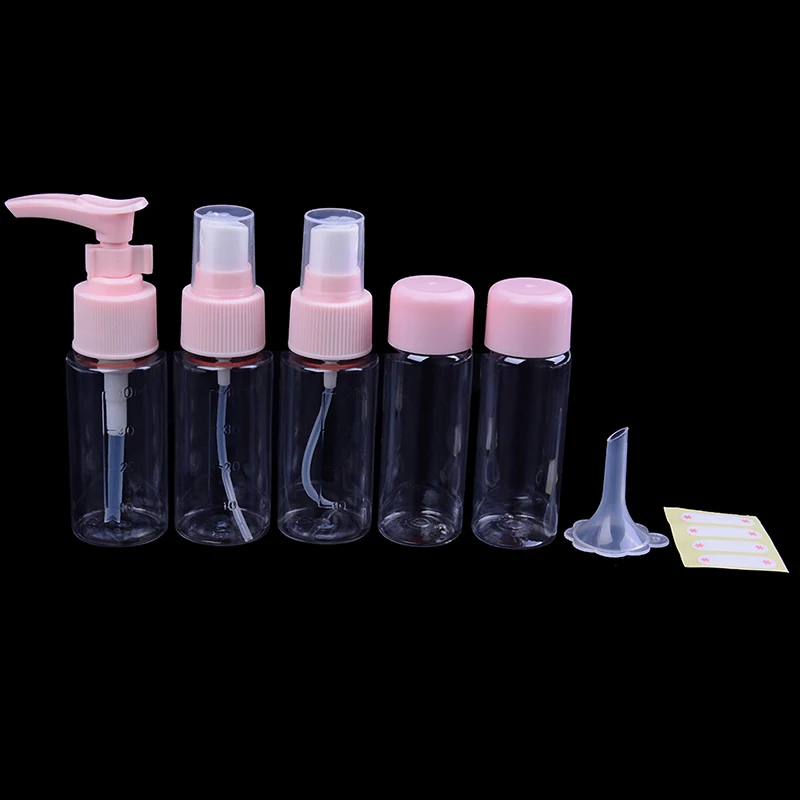 7pcs/set Travel Empty Bottle Set Cosmetics Portable Travel Makeup Cream Pressed Perfume Refillable Bottles