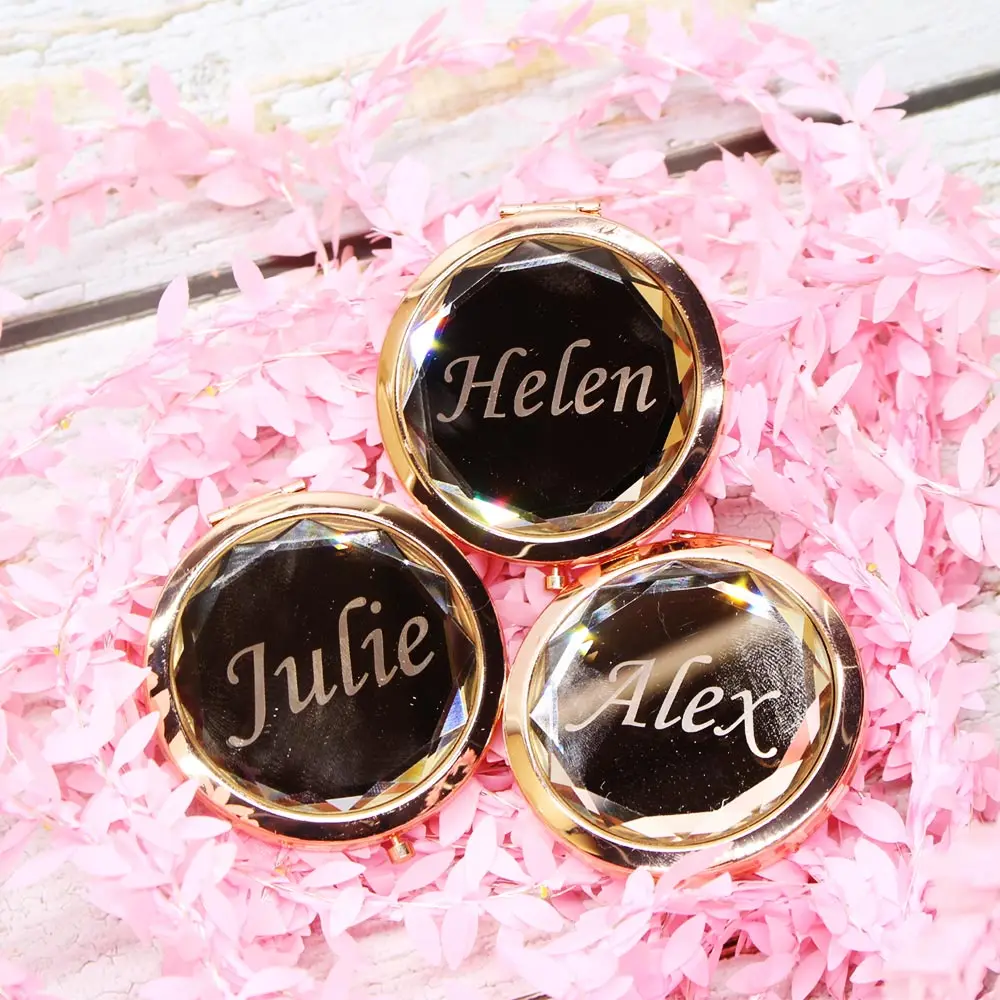 Free your Portable Makeup Mirror Gold Mirror Double-Side Pop-Up Pocket Beauty Accessories Rose Gold