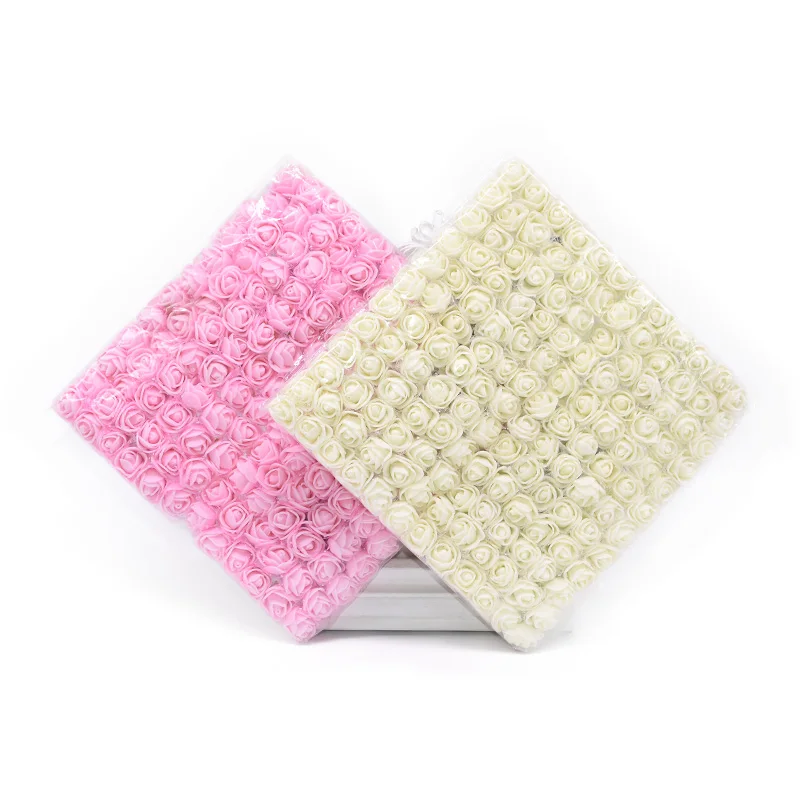 144Pcs Handmade Mini Foam Rose Flowers Multi-use Flowers Branch Wedding Party Decoration DIY Headwear/Wreath Accessories 7