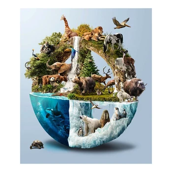 

DIY Full Diamond Painting Animals Collection,Elephant, Whale, Polar Bear Diamond Embroidery Cross Stitch Home Decor Gift