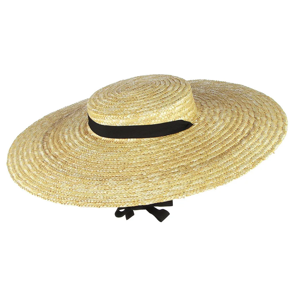 Женская модная соломенная шляпа с широкими полями, летняя пляжная соломенная шляпа для женщин, шляпа от солнца, классическая шляпа, летняя шляпа