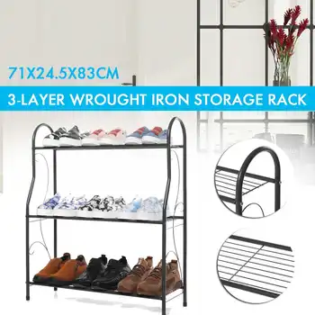 

Iron 3-layers Plant Stand Succulent Shelf Rack Balcony Simple Indoor Garden Flower Pot Shelf Shoes Rack Book Shelf Home Decor