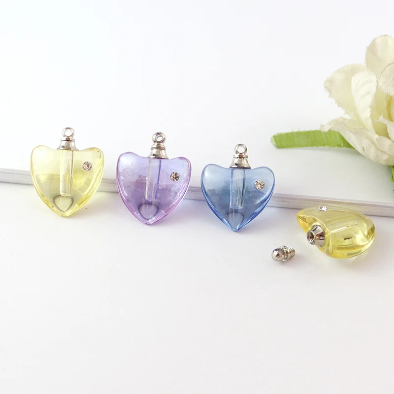 크리스탈 바이알 펜던트, 플랫 하트 향수병 참 쌀 바이알 스크류 캡 목걸이 쌀 참 DIY 이름 쌀 아트 8 개 Best5 크리스탈 바이알 펜던트, 플랫 하트 향수병 참 쌀 바이알 스크류 캡 목걸이 쌀 참 DIY 이름 쌀 아트 8 개 Best5