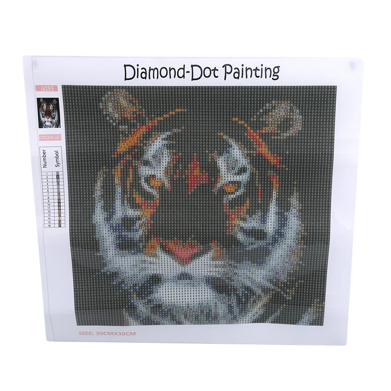 Picture Color New 5D Diamond Painting Realistic Animal Series Tiger Stick Drill Cross Stitch Decorative Painting Full Drill