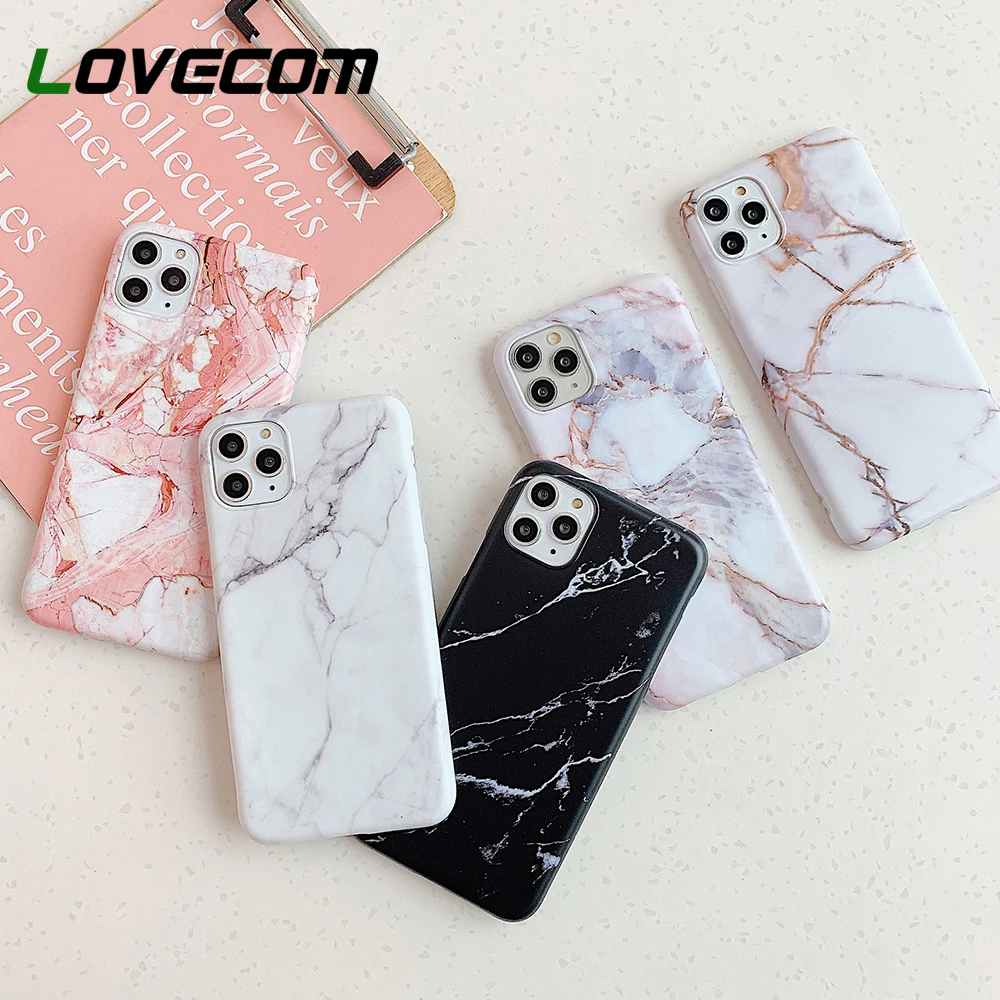 LOVECOM Classic Marble Phone Case For iPhone 11 Pro Max XR XS 7 8 6S Plus Soft IMD Matte Full Body Back Cover | Мобильные телефоны