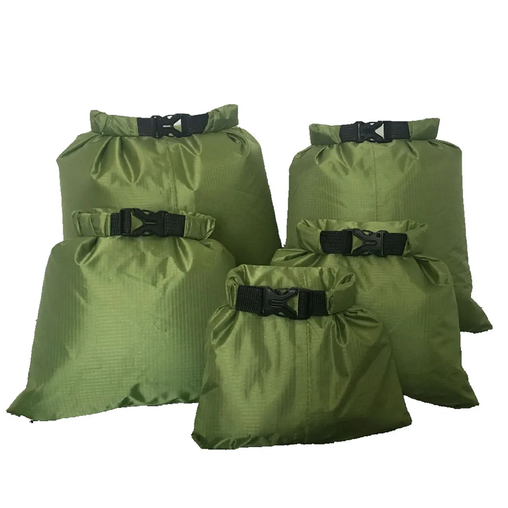 Пять частей дрейфующих Водонепроницаемый сухой мешок гребли Кемпинг рафтинг Пешие прогулки ZJ55 - Цвет: Armygreen
