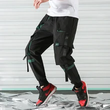 April MOMO, дизайнерские брюки-карго с ремнем, Мужская Уличная одежда, штаны для бега в стиле хип-хоп, мужские хип-хоп спортивные брюки с карманами, уличная одежда для мужчин