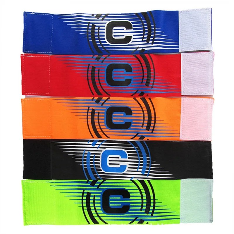 

1 Pcs 5 Colour Soccer Arm Band Leader Match Professional Football Armband Captain Armband Adjustable Soccer Armband Band