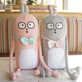

Candice guo plush toy stuffed doll cartoon animal rabbit long arm bunny pillow cushion bedtime story friend birthday gift 1pc