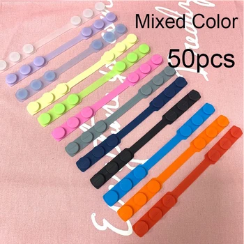 

50PCS Mask Strap Ear Hook, Fourth Gear Adjustable Anti-Slip Mask Ear Grips Buckles Extending Lanyard Mask Belt Hook