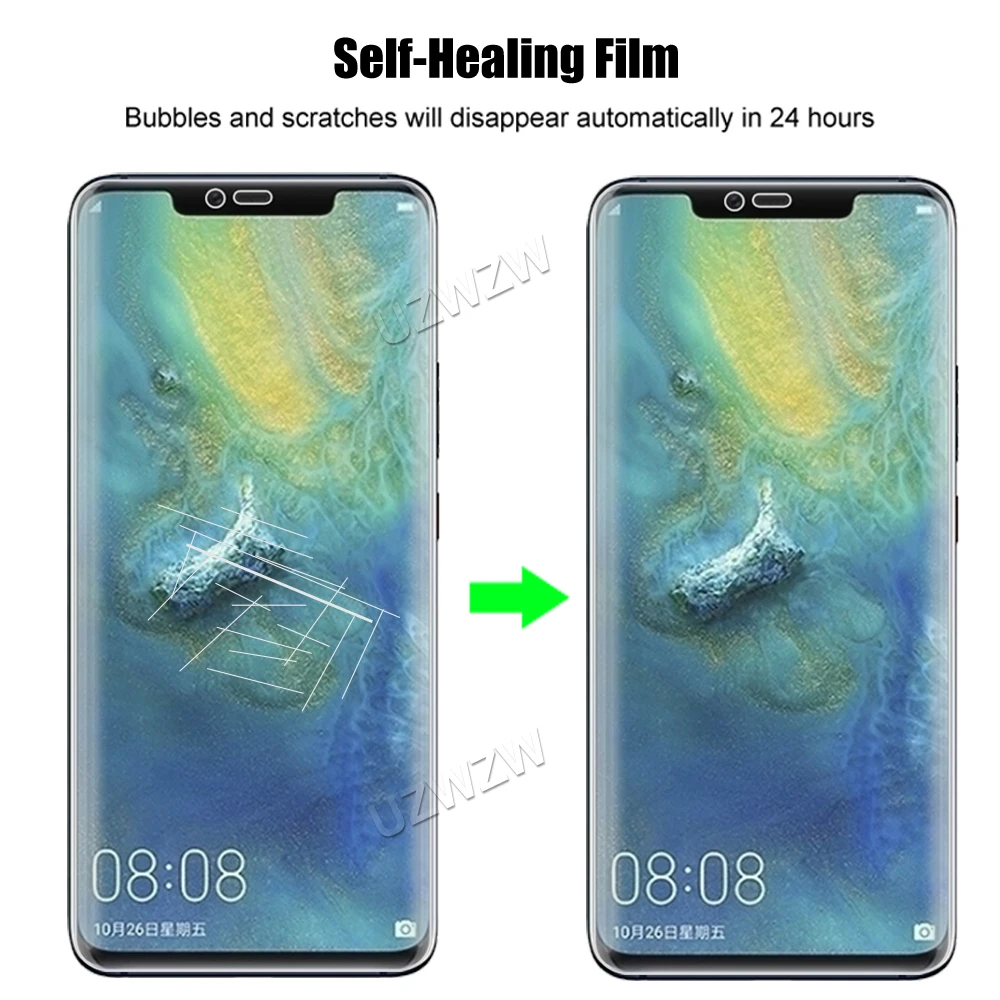 Protecteur d'écran en verre trempé complet pour Huawei Mate 20 Pro  Transparent