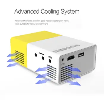 

UK Plug Yellow YG300 Home Mini Mini Projector LED Entertainment Portable 1080 HD Projector