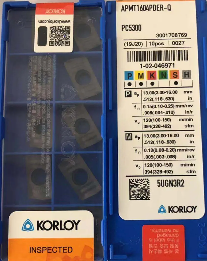 APMT1135PDER-Q PC5300 APMT1604PDER-Q PC5300 вставка из карбида фирмы корлой процесс из нержавеющей стали и нержавеющей стали