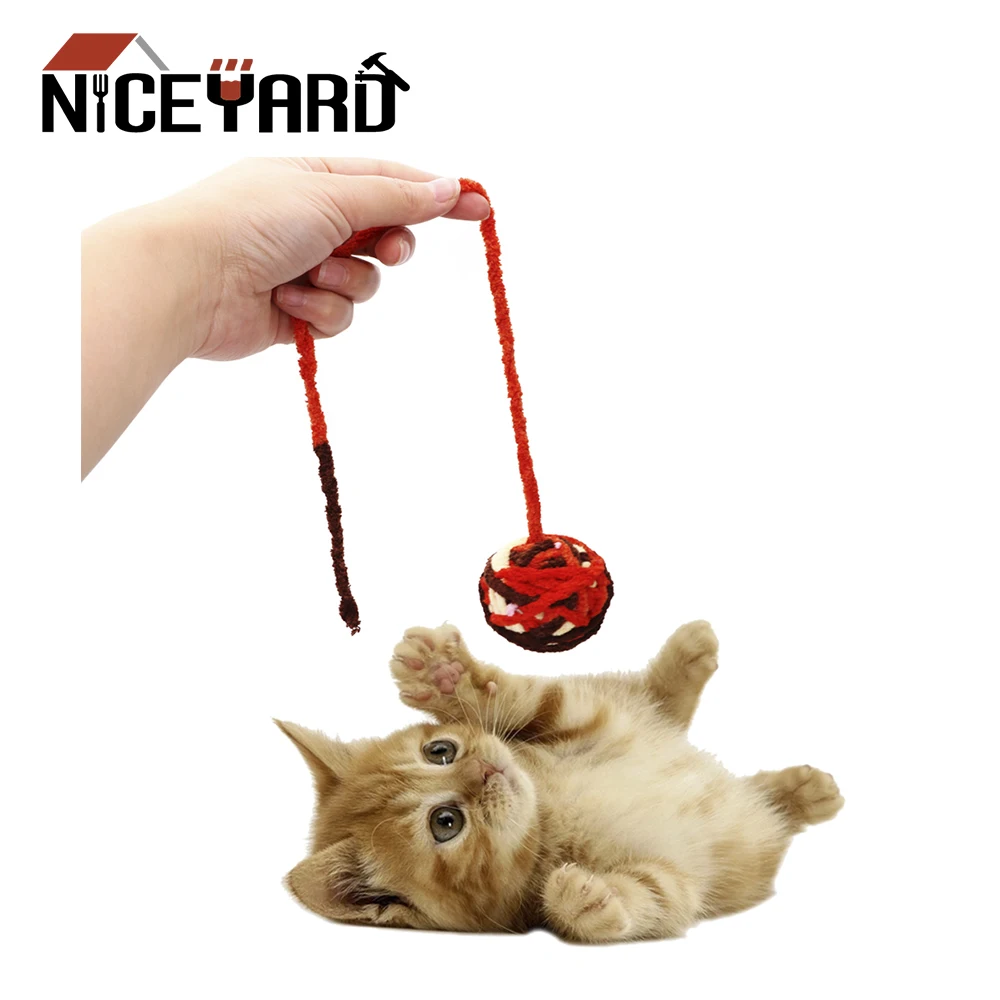 NICEYARD кошка Дразнилка для кошки игрушка веревка плетеные шарики жевательные царапины ловить игрушки для домашних животных чище зубов кошка футбол тренировочная игрушка продукция для домашних животных