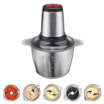 

2 Speeds 3L Capacity Stainless Steel Electric Chopper Meat Grinder Multifunction Mincer Food Processor Slicer With Non-slip Mat
