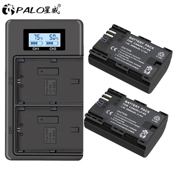 

PALO LP-E6 LP-E6N LPE6 Camera Battery+LCD USB Dual Charger LP E6 for Canon EOS 6D 7D 5D Mark II III IV 60D 60Da 70D 80D 5DS 5DSR