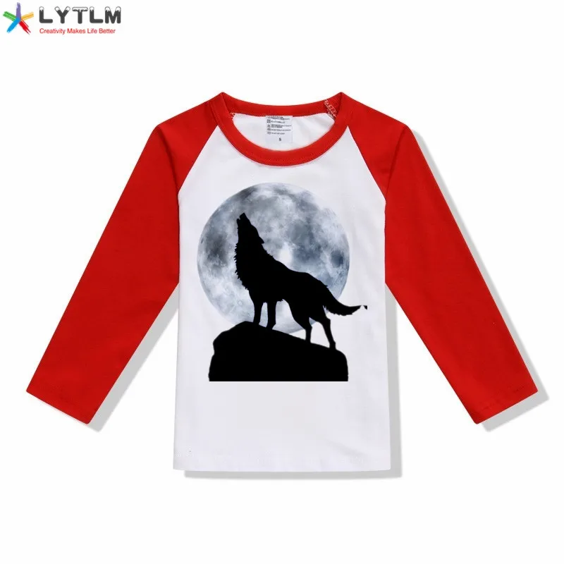 LYTLM/белая футболка с изображением волка для девочек футболки для маленьких мальчиков, топы для девочек-подростков, Размер 14, Moletom Feminino Inverno, летняя одежда для маленьких мальчиков