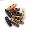 10pcs Olives Buttons 2 Hole Wood Toggle Sewing Craft DIY Accessory Compatible With Clothing Coat Jacket Blazer Bag 3