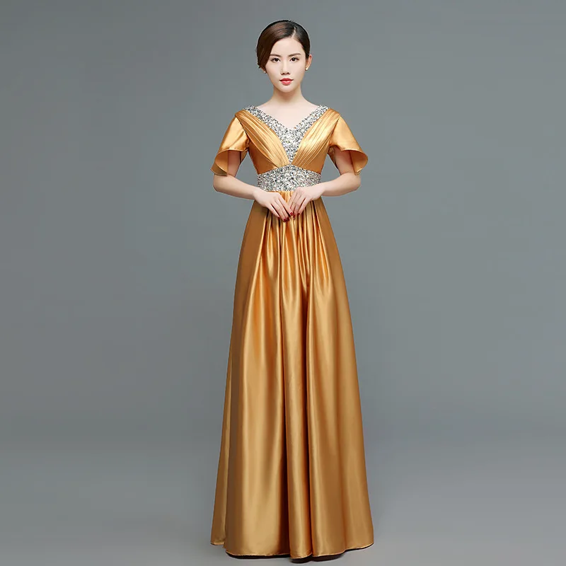 Вечернее платье для торжеств, для женщин, длинное, годовое, общее, для встречи, элегантное, торжественное платье, костюм для хорового обслуживания, командная одежда хоста