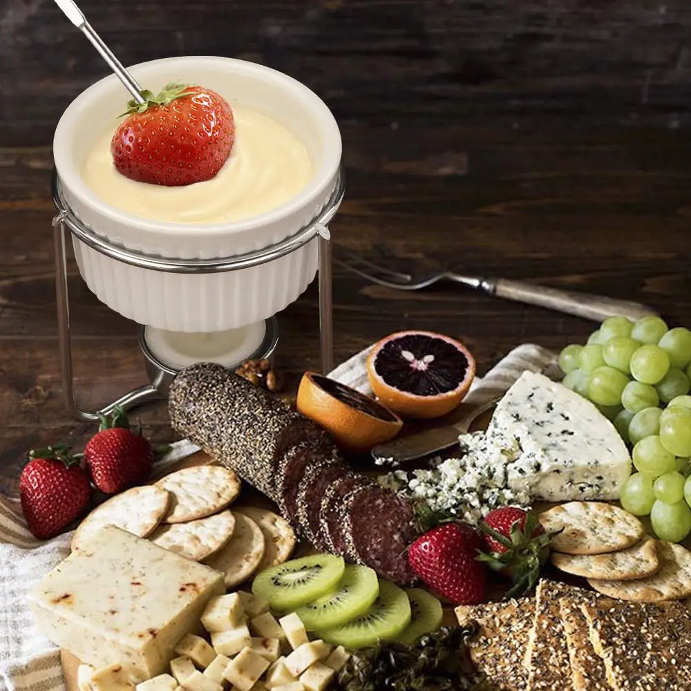 CeramicButterWarmerSetforSeafoodwithtealightcandleminifondue