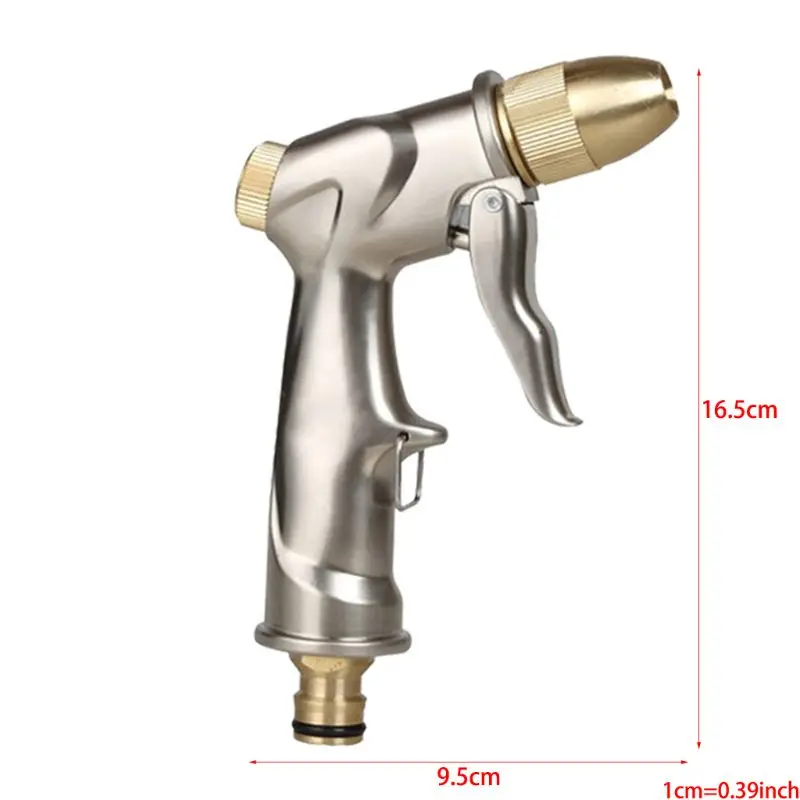 Garden Hose Nozzle, Heavy Duty Metal Spray with Full Brass Nozzle