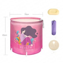 Взрослый розовый складной кран для ванной утолщяющая изоляция Ванна бочка для домашнего тела ванна с крышкой 65*70 см, W