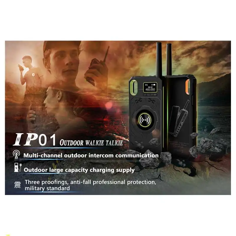 DTNO. I NO.1 IP01 3 в 1 400-470 МГц UHF 5 км Interphone Walkie Talkie наружный+ 3500 мАч power Bank+ чехол для телефона для iPhone X/6/7/8