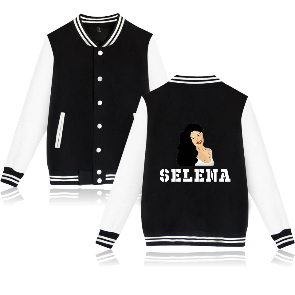 Selena quintanilla бейсбольная куртка wo мужская верхняя одежда Harajuku повседневные куртки осенние белые+ темно-синие бейсбольные куртки с круглым вырезом