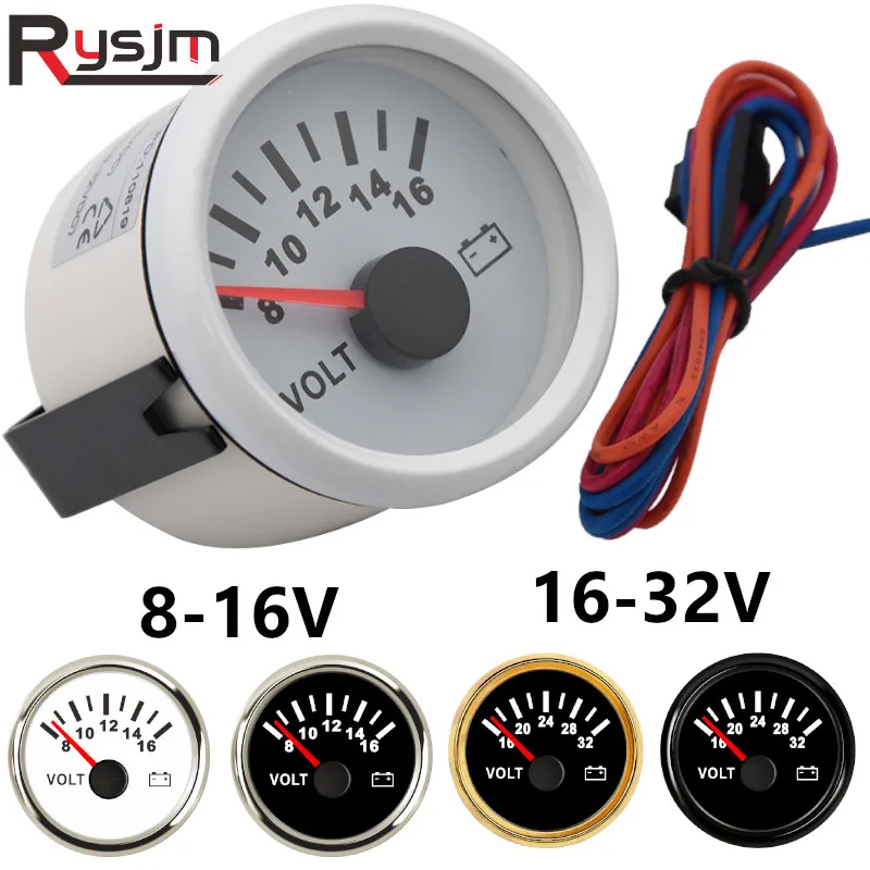 High Quliaty 52mm Auto Voltmeter 316L Bezel Motorcycle Car Voltage