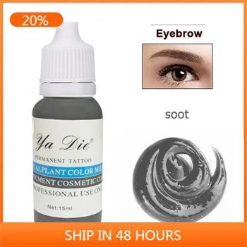 

1/2 Oz. Permanent Makeup Microblading Pigment Tattoo Ink Eyebrow Lips Lasting Color Body Tattoo Art (soot)