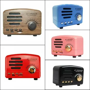 

Raido Mini Speaker Radio Vintage Style Bluetooth V4.0 Support FM TF Card Wireless Mini Speaker DQ-Drop