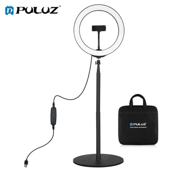

PULUZ 10.2 inch LED Selfie Ring Light&Cell Phone Clamp&Tripod Stand Vlogging Video Light Kits For YouTube Blogger Video Shooting