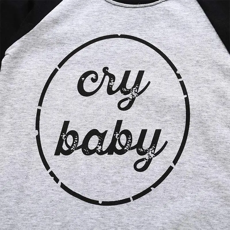 Baby Boy Autumn Casual Letter Print Long Sleeve Pullover Simple Round Collar Romper New Arrival