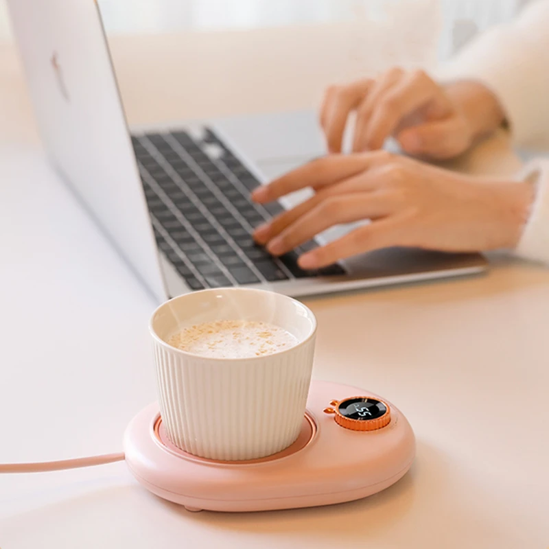 Mug Warmer Mini Cup Heater Desktop Heating Coaster for Coffee Milk Tea 3 Temperatures Adjustable Cup Warming Pad Christmas Gift