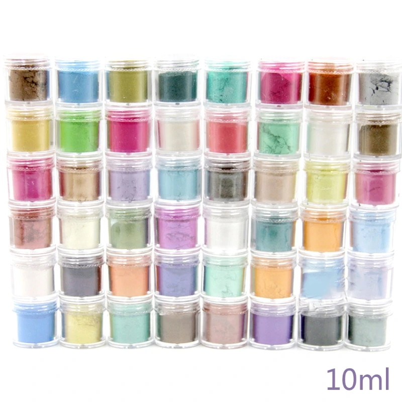 48Colors Cosmetic Grade Pearlescent Natural Mica Mineral Powder Epoxy Resin Dye Pearl Pigment DIY Jewelry Crafts Making