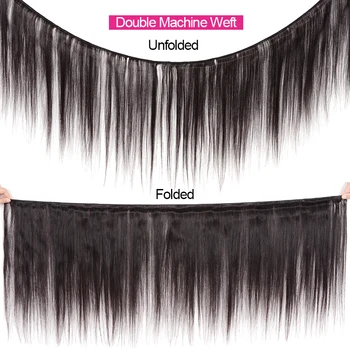 KLAIYI HAIR Malaysian Straight Hair Bundles With Closure 100% Human Hair Extension 3 Bundles With Closure Remy Hair FreeShipping 2