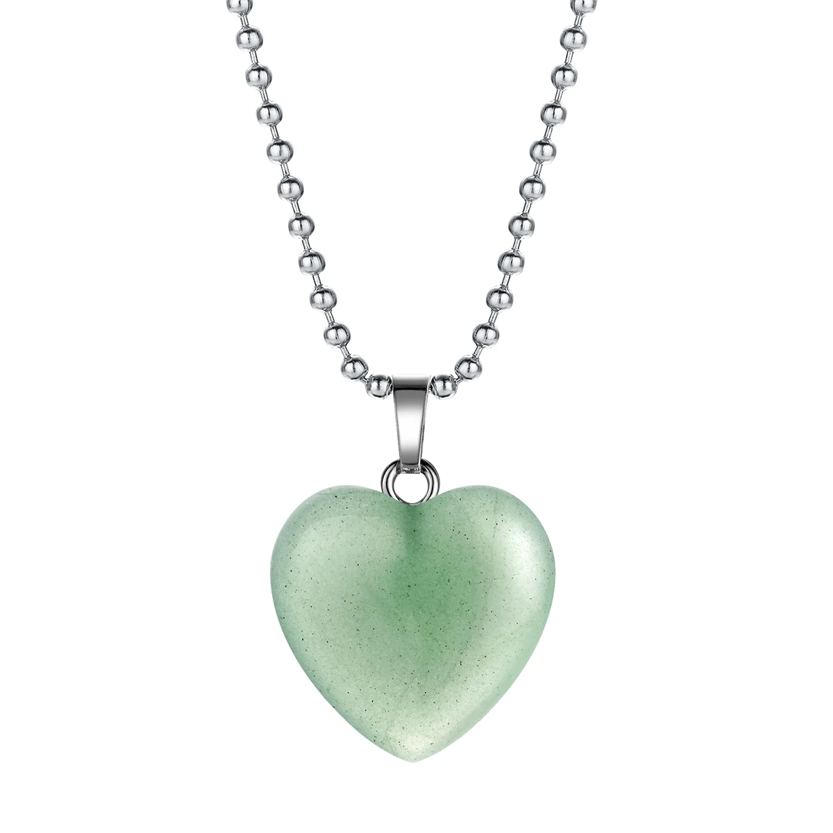 Aventurine necklace SEVENSTONE Рейки Исцеление натуральный камень любовь сердце кулон ожерелье трендовые подвески для ангела Женские Ювелирные изделия Подарки для девушки - Окраска металла: Aventurine necklace