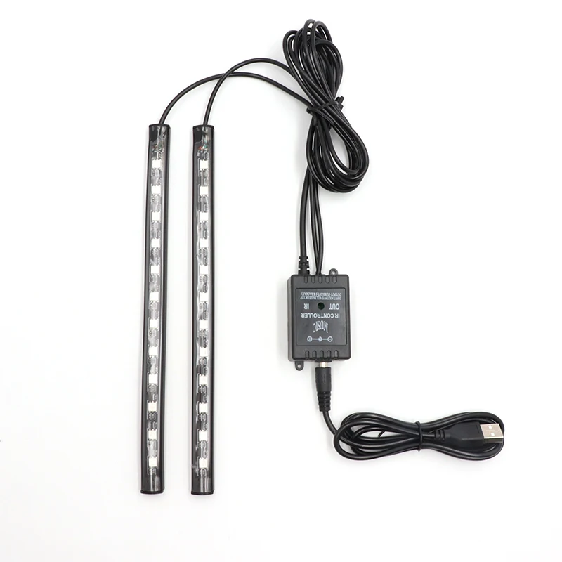 24 led USB 12X4 12X2 светодиодный автомобильный светильник для ног с USB Дистанционное управление музыкой несколько режимов автомобильный интерьерный декоративный светильник s - Испускаемый цвет: 24 led USB