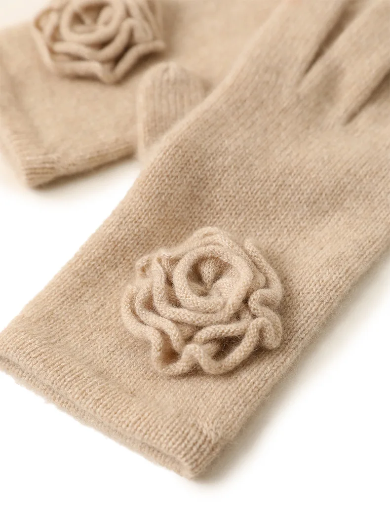 gloves 2 Naizaiga кашемировые крючком Цветочные вязаные кашемировые перчатки шапка комплект из двух предметов SN263 - Цвет: gloves 2