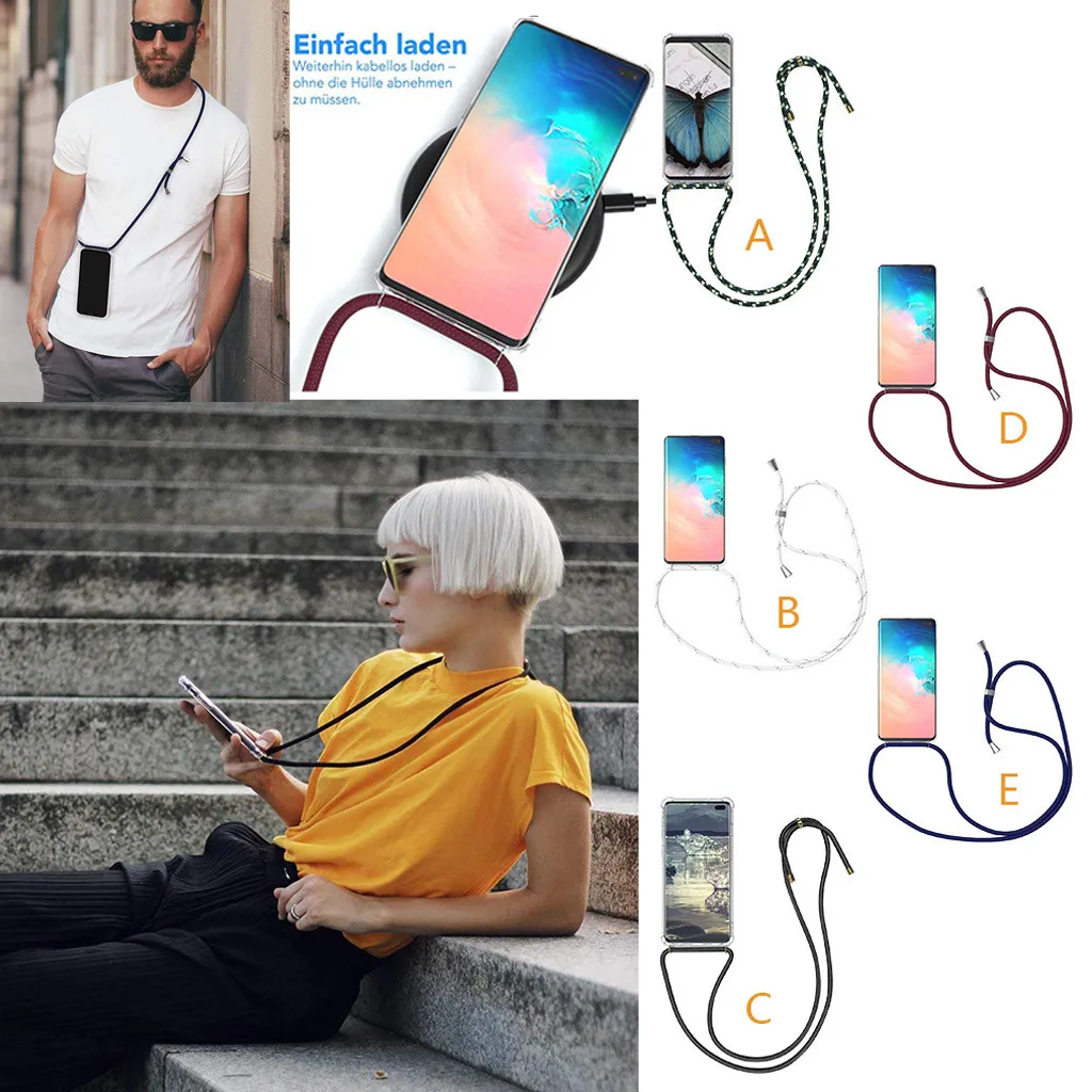 

Phone cover case Lanyard Neck Strap Retractable String Phone Cover Case for Samsung S8/s8plus/s9/s9plus/s10/s10 Plus/s10 E