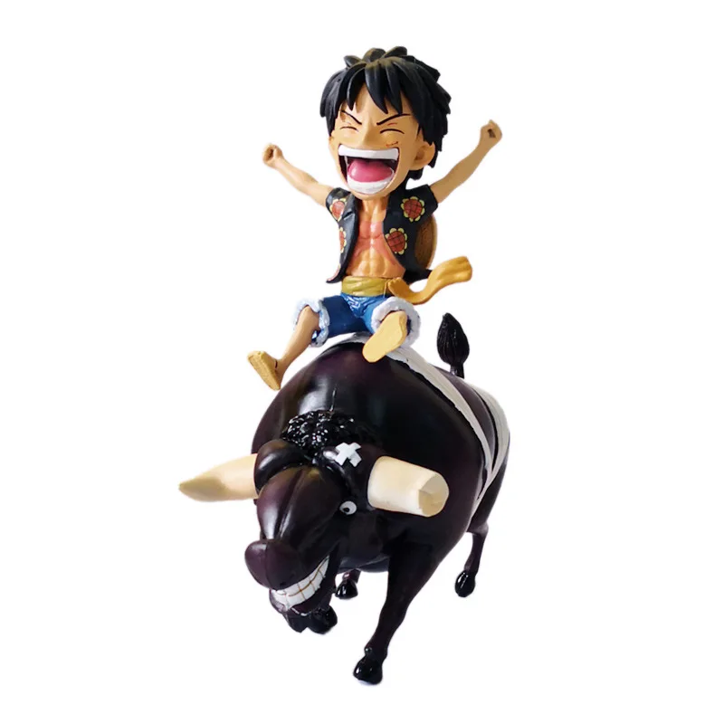 12 см японская аниме цельная Обезьяна D Luffy on An Ox милая игрушка ПВХ экшн фигурка