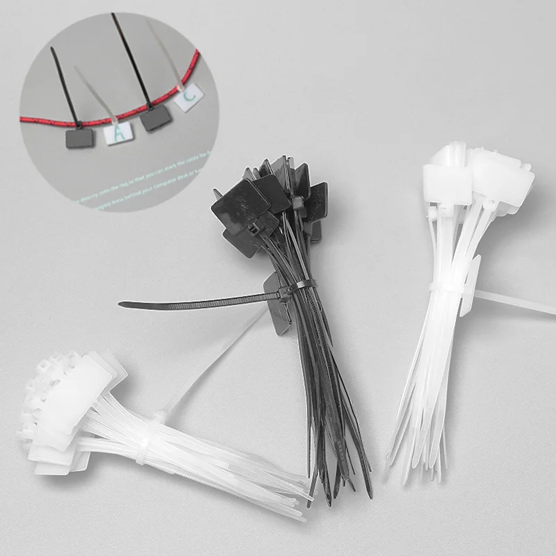 100 шт. шнур питания для записи на молнии этикетка метка нейлоновый